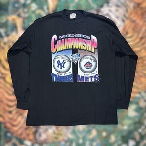 Vintage Subway Series 2000 New York Mets Yankees World Series Graphic T Shirt XL